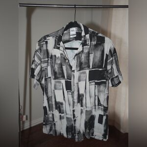 Zara Abstract Print Short-Sleeve Shirt